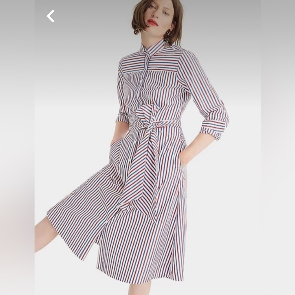 J. Crew Striped Midi Dress - Red, Blue, White - Picture 2 of 10